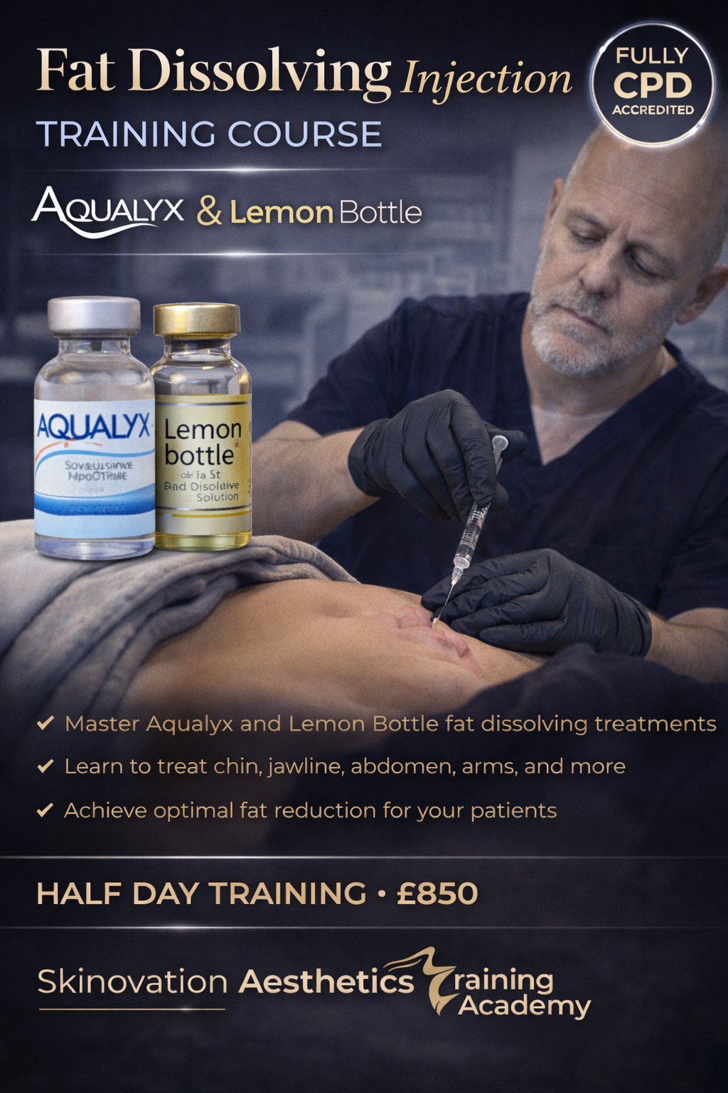 Fat Dissolving Injection Course (Aqualyx) + Lemon bottle