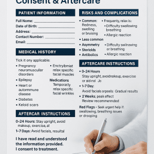 Anti-Wrinkle Injection Consent & Aftercare Form (UK-Compliant)